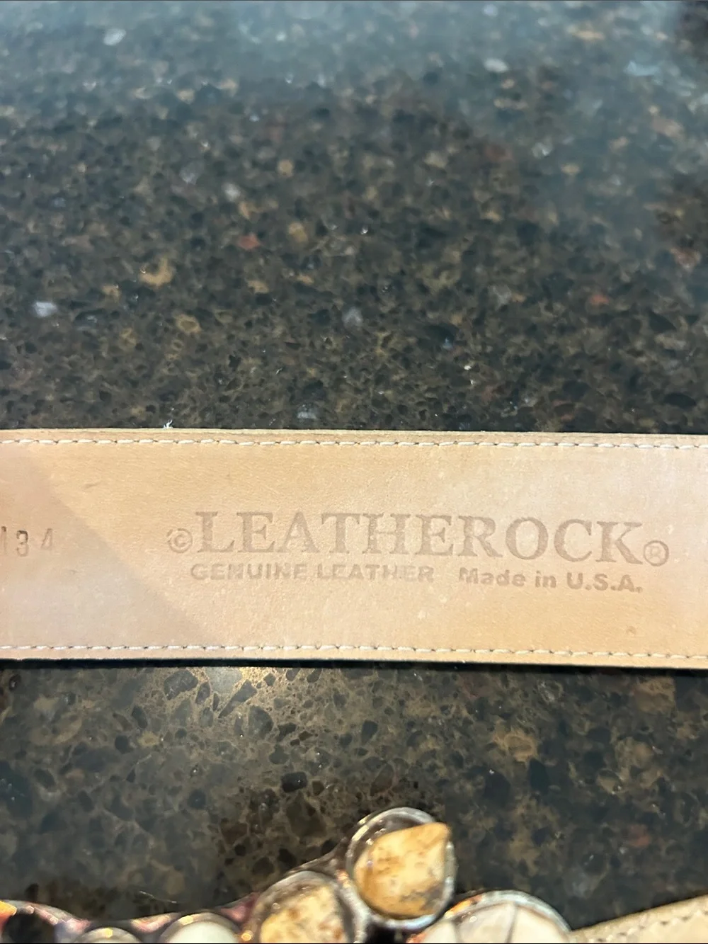 Leatherock Cream Jeweled Buckle genuine leather Waist Belt